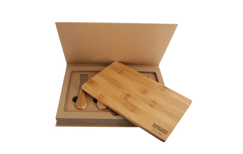 5-Piece Cheese Knife Set & Bamboo Cutting Board w/ Gift Box 5-Piece Cheese Knife Set & Bamboo Cutting Board w/ Gift Box